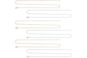 UNICRAFTALE Collane A Catena Portacavi In Acciaio Inossidabile con Placcatura Sottovuoto 12pz 2 colori 45cm con Fermagli Ad Artiglio di Aragosta, Set di Collane A Catena Unisex In Metallo Stile Casual