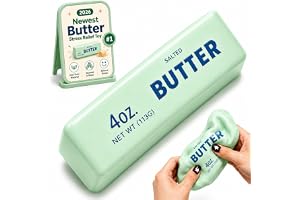 Crunchy Butter Squishy Asmr stressboll, realistisk handgjord bar smörform pärla fylld knaprig squishies stressboll, söt kläm