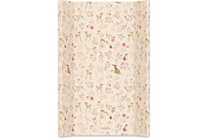 Albero Mio Hartschalenwickeltisch | 80x47 cm | Wickeltisch für Kinderbett oder Kommode | Wickeltisch mit Sicherheitsfüßen | Babywickeltisch | Jungen- und Mädchen-Stoßstange | Waldwiese