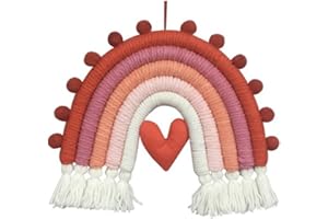 EXQUILEG Arcobaleno da parete, arazzo boho macramè, decorazione da parete per decorare il ciondolo arcobaleno intrecciato a mano in stile nordico