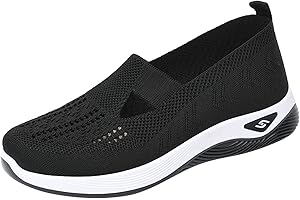 KEIZHUONIQIU Orthopädische Schuhe Damen Sneaker Leicht Schuhe ohne Schnürung für Damen Handsfree Slip On Walkingschuhe Orthopädische Turnschuhe Atmungsaktiv Bequeme Erhöhte Dämpfung und Entlastung der Füße