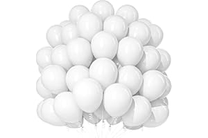 Teselife Palloncini Bianchi, 100 Pezzi 12 Pollici Opachi per Feste, Compleanno, Anniversario, Matrimonio, Fidanzamento, Laurea, Baby Shower - Decorazione per Ragazze e Donne