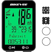 Bikevee Fahrradcomputer GPS Kabellos Tacho Fahrrad IPX7 Wasserdicht 2,4 Zoll Display mit Temperatur Steigung Höhe Auto Start Stopp KMH MPH 9 Sprachen