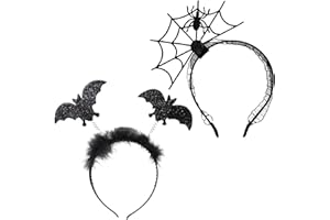 GWAWG Halloween Headbands Witch,Devil Horns Spider,Bat,Headwear for Women, Kids, Adults,Party Favors,Halloween Accessories
