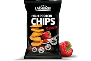 ‎LAYENBERGER Layenberger High Protein Chips - viel Eiweiß, wenig Zucker, nicht frittiert, Single Pack (1x 75 g) - Paprika