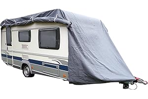 GreenYard® Lona de protección para caravanas o autocaravanas | Tamaño L 610 x 250 x 220 cm | Lona de protección para Camping | Protección contra el Polvo y la Humedad | Transpirable | Duradera