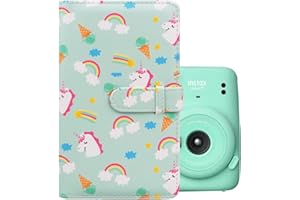 MUZIRI KINOKOO Album Photo pour Film 3 Pouces, 96 Poches Album Compatible avec Fuji Instax Mini EVO/Mini 12/11/40/9/8/7+/25/90 Film/Polaroid Photo Papier - Unicorn Vert