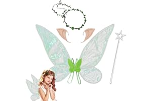HIQE-FL Ailes d'ange Adulte,Ailes de Fée Enfant,Fairy Wings Adult,Ailes de Fée Papillon pour Filles,Ailes de Fée Déguisement,Ailes de Princesse,Ailes de Fée Costume