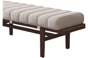 uyeoco Indoor Bench Cushion - 120cm/150cm/80cm/90cm x 40cm/30cm 2/3 seater Rectangle Bench Seat Pad for Bay Windows, Garden Patio, Long Chairs & Porch Furniture with Non-Slip Backing(Beige,30x150CM)