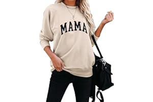 Dressmine Women's Crewneck Mama Sweatshirt Casual Long Sleeve Raglan Graphic Shirts Print Pullover Tops