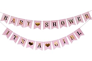 AIBAOBAO Baby Shower Decorations Girls, IT'S A GIRL Bunting Banner for Gender Reveal Decoration,Party Garland Photo Booth Props Supplies Decoration Baby Shower Banner