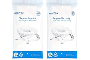 80 sztuk jednorazowych toreb na nocnik dla malucha przenośna toaleta, podróżne wkładki do nocnika pasują do nocnika OXO Tot 2 w 1, torby treningowe Maliton pasują do większości dzieci przenośny nocnik