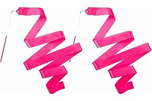 Mr Rex 2 Stück Tanzband Buntes Gymnastik Band mit Stab 2m für Kinder Mädchen Schule und Heimspiel Spielplatz im Freien