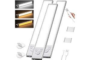 GENERIC Modolight Intelligent Light, Modolight Intelligent Motion Sensor Light,Three-Color Adjustable Self-Adhesive Lights, Punch-Free with Mount, for Kitchen, Stairs, Closets, Wardrobes (3pcs,30cm)