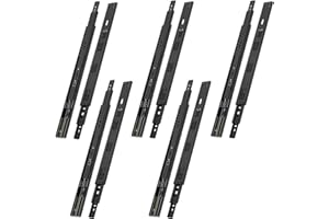 NECILO Glissières de Tiroir à Fermeture Amortie, Montage Latéral, Capacité de Charge jusqu'à 40KG, Roulements à Billes, Extension Totale en 3 Parties, 500mm, 5 Paire