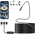 Endoscope Inspection Camera, 3-in-1 USB Borescope Inspection Camera with 8 LED Lights, 16.5FT Flexible Rigid Snake Inspection Camera 8mm IP67 Waterproof, Inspection Camera for Android, iPhone, iPad