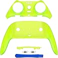 eXtremeRate Top Bottom Decorative Trim Shell Compatible with p s 5 Edge Controller DIY Replacement Front Back Clip Shell, Custom Clear Lime Green Plates Cover Compatible with p s 5 Edge Controller