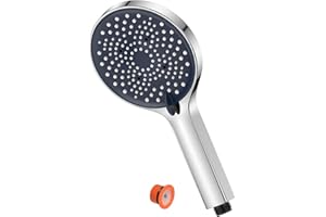 YEAUPE Shower Head High Pressure - 130mm Large Powerful Flow, 6 Modes, Pressure Boosting Handheld Showerhead for Low Water Pressure Electric Bathroom Shower,Chrome Finish
