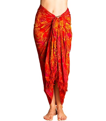 Paréo De Plage BJH Femme - Sarong Cover-Up Bikini - 184x44cm - Mousseline Douce