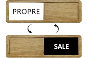 ANDCHI 2 pièces indicateur de niveau de propreté et de saleté du lave-vaisselle panneau de signalisation carré, acrylique, montage magnétique et adhésif, taille 17,7x5,2cm (marron, XW FR)