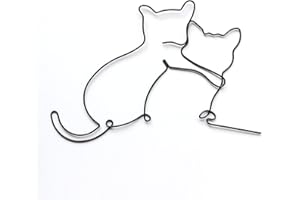 Dexlyn Minimalistische Katzendeko aus Metall Schwarze, Wandkunst für Katzenliebhaber, Geeignet für Katzenspielbereich, Kratzbaum,Katzenheim,Wohnzimmer & Büro (Kuscheln 36x38 cm)