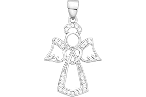 Sofia Milani - Pendentif de Collier en Argent 925 - avec Pierres de Zircon - Motif en Forme d'Ange - 60294