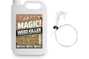 Liquipak Magic Weed Killer 5 Litres - Glyphosate-Free, Fast-Acting Formula, Safe for Pets & Children Once Dry, Ready-to-Use Weed Control for Patios, Paths, Driveways & More - Includes Hose Trigger