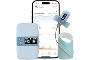 BABYTONE BabyO2 S2 Pulse Oximeter for Baby, Sleep Sock Monitor with Base Station,Tracking Real-time O2 Oxygen Saturation, Heart Rate, Oximeter for 0-3 Years Old