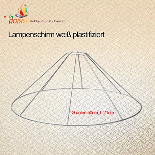 Lampenschirmgestell, weiß plastifiziert, Ø unten 50cm, h 21cm