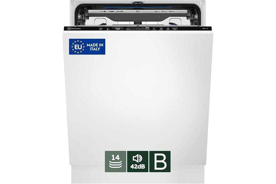 Electrolux SatelliteClean 600 Dishwasher Built-in Total EES68510L, Class B, 14 Places, QuickSelect Interface, MaxiFlex Tray, Extra Hygiene Function, Beam on Floor, Black4.2 out of 5 stars231€499.00
