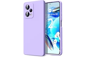 Byvuwiay Funda para Xiaomi Redmi Note 12 Pro 5G, Silicona Líquida Silicona Ultra Protectora Antichoque Case para Xiaomi Redmi Note 12 Pro 5G - Morado Claro