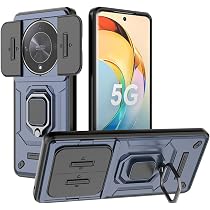 BORYA Hülle Für Honor Magic6 Lite 5G – Stoßfest Mit Kamera-Schieber & Magnetständer | Militärschutz, Schwarz