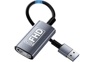 Ticenpe Adattatore da USB a HDMI, 1080P Convertitore da USB-A a HDMI, Adattatore in alluminio, adatto per PC, laptop, monitor, proiettori e TV, Compatibile con macOS e Windows 11/10/8.1/8/7