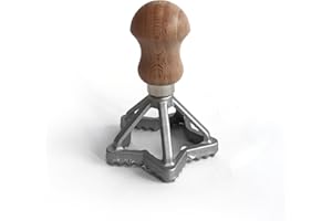Fackelmann Stampino per ravioli a Stella, materiale manico ergonomico in legno di faggio e parte funzionale in alluminio, dimensione 7x7x10cm, Linea Home Cooking Italian Pasta