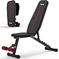 PASYOU Weight Bench Foldable Adjustable Strength Fitness Decline Incline and Flat Bench Press for Gym, Workout and Exercise,Black