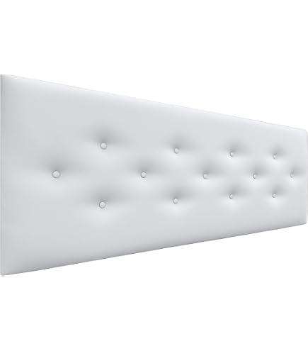 Tête De Lit Rembourrée DHOME – Similicuir Rose Ou Tissu Aqualine – 95x105 Cm – Pour Lit 80/90 Cm – Avec Pieds Tapissés Et Fixation Murale