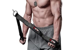 TAVIEW Trizepsseil-Kabelbefestigung (Zwei Längen in einem), mehr Bewegungsfreiheit, Trizeps-Zugseil-Verlängerungsgurte, Kabel-Crossover-Zubehör (Black)