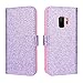 Produktbild SmartLegend SMART Legend Samsung Galaxy S9 Hülle, Handyhülle Glitzer Bling Schutzhülle Leder Wallet Flip Case Lederhülle Klapphülle mit Kartenfach Standfunktion Klappbar Magnetisch Etui - Lila