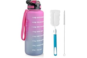 MOLEKSDAL Borraccia da 1,5 l, materiale Tritan senza BPA, 1500 ml, grande borraccia sportiva con cannuccia e indicatore del tempo, il miglior accessorio per sport, fitness, corsa, escursionismo