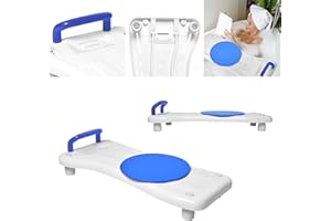 LARS360 Vasca da bagno con piastra girevole, seduta regolabile per anziani con manico blu e ripiano per sapone, portata massima 150 kg, per vasca da bagno da 41-63 cm