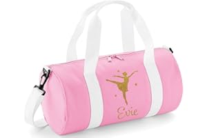 beyondsome Personalised Girls Ballet Dance Glitter Barrel Bag