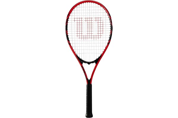 Wilson Raquette de Tennis, Federer, Unisexe, pour Joueurs Débutants à Intermédiaires, Taille de Manche L1, Rouge/Noir, WRT30480U1
