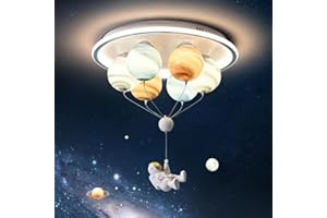 RuiRfh Deckenleuchte LED Cartoon Astronauten Deckenleuchte eingebettete Schlafzimmerbeleuchtung kreativer Glasplanet Kronleuchter Kinderzimmer Restaurant Kindergarten Spielzeugzimmer Lesezimmer