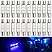Produktbild AMAZENAR 20-Pack 50 Lumen Blau 28MM (1,1 ") - 31MM (1,25") 12V Girlande Licht 5050 3-SMD Sonnenblende Kosmetikspiegel Lampen für Fahrzeug 6615F 6614F 3021 3022 3175 T-2 SF6 / 6