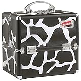 Beautify Professional Black Small Animal Print Aluminium Beauty Cosmetics & Make Up Case