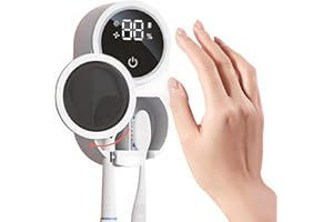 Avilia – Sterilizzatore da Parete UV-C per Spazzolini con Sensore Infrarossi, Display LED e Ricarica USB, Compatibile con Spazzolini Manuali ed Elettrici, Asciugatura Automatica