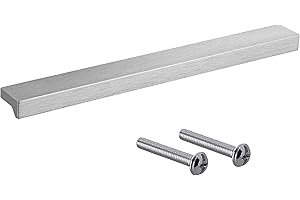 Gedotec Maniglia in alluminio massiccio | Maniglia per cassetti in argento | ANGLE | Design maniglia per mobili per cassetti con una lunghezza di 400 mm | Maniglia per ante dell'armadio