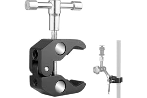 SOOPII Camera Clamp Mount Super Clamp with 1/4 and 3/8 Inch Thread Camera Arm Clip Photography Monitor Clip Mount for Camera LCD/DV Monitor Led Lights and Other Equipment (Opening Range:12mm-55mm)
