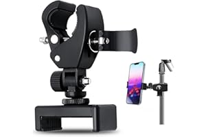 Wjelet Phone Holder for Mic Stand 360° Rotation Adjustable Clamp Mount Compatible with Most Phones and Tripods,for Live Streaming, Video Shooting, Traveling