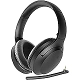 Avantree Aria Bluetooth 5.0 Noise Cancelling Headphones Headset for Music & Calls, Dual Microphone, Boom Mic & Built-in Mic, 